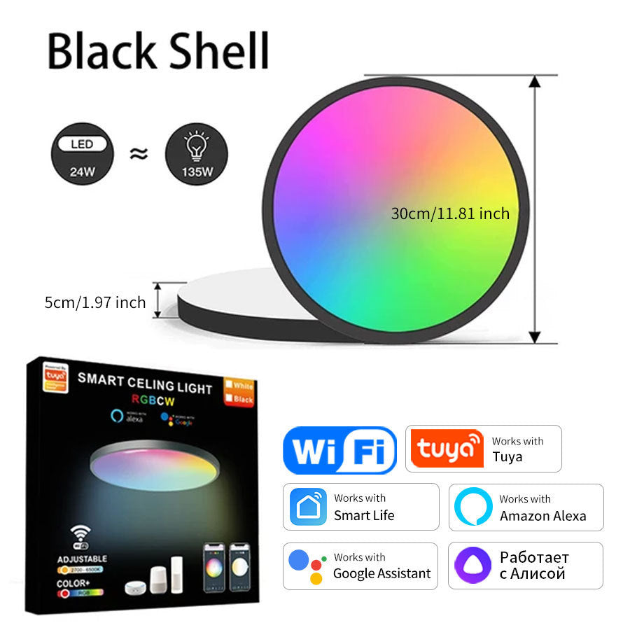 Graffiti WIFI Smart Ceiling Light Simple Colorful Bedroom Light